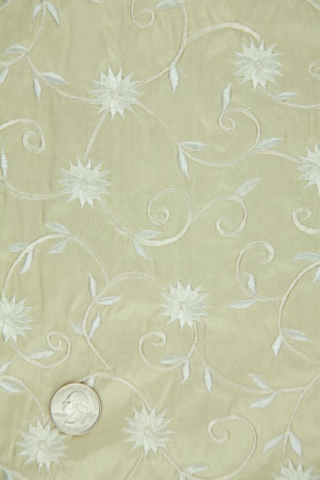 Embroidered Dupioni Silk MED-170/8 Fabric main image 1
