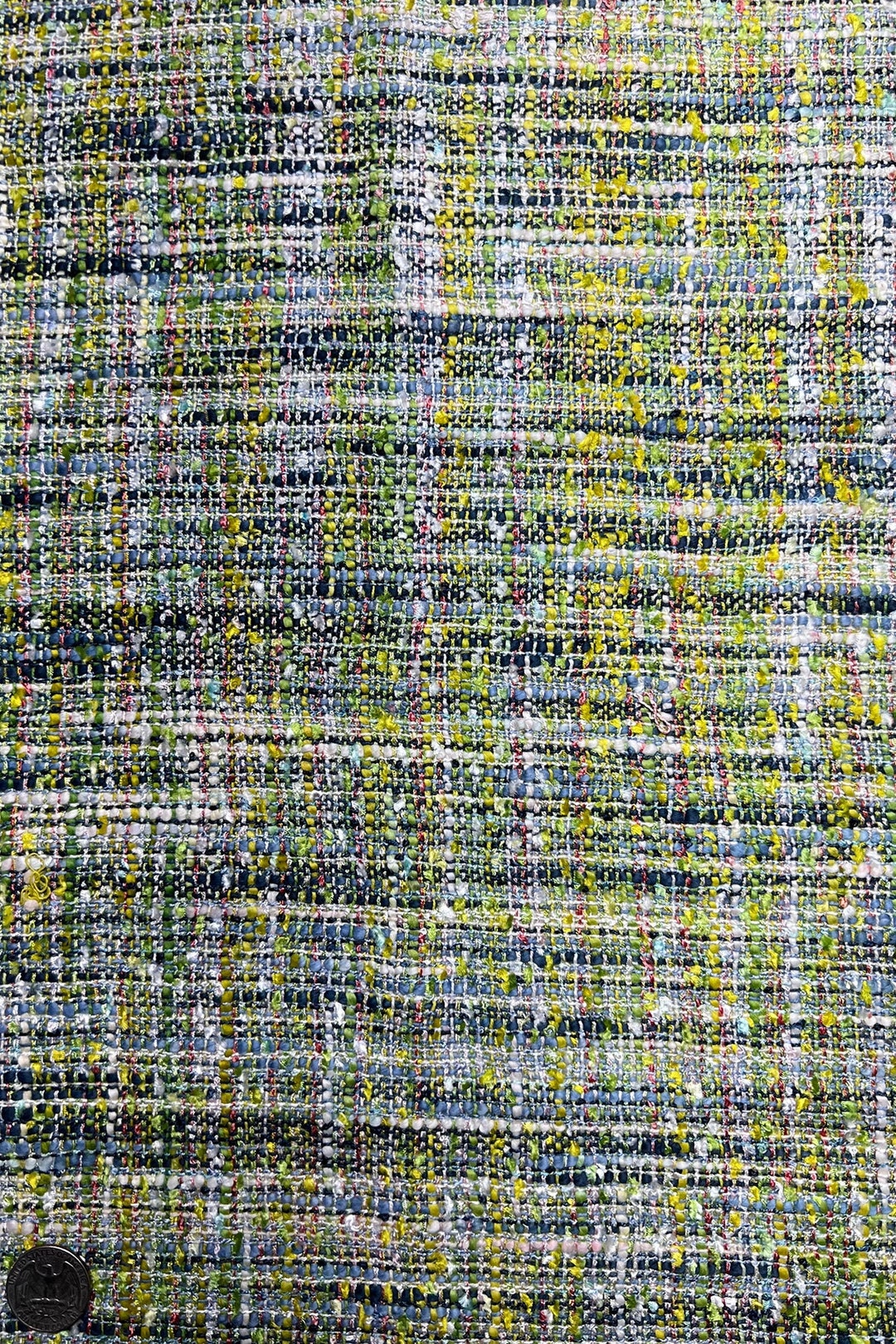 Red/White Silk Tweed Fabric main image 1