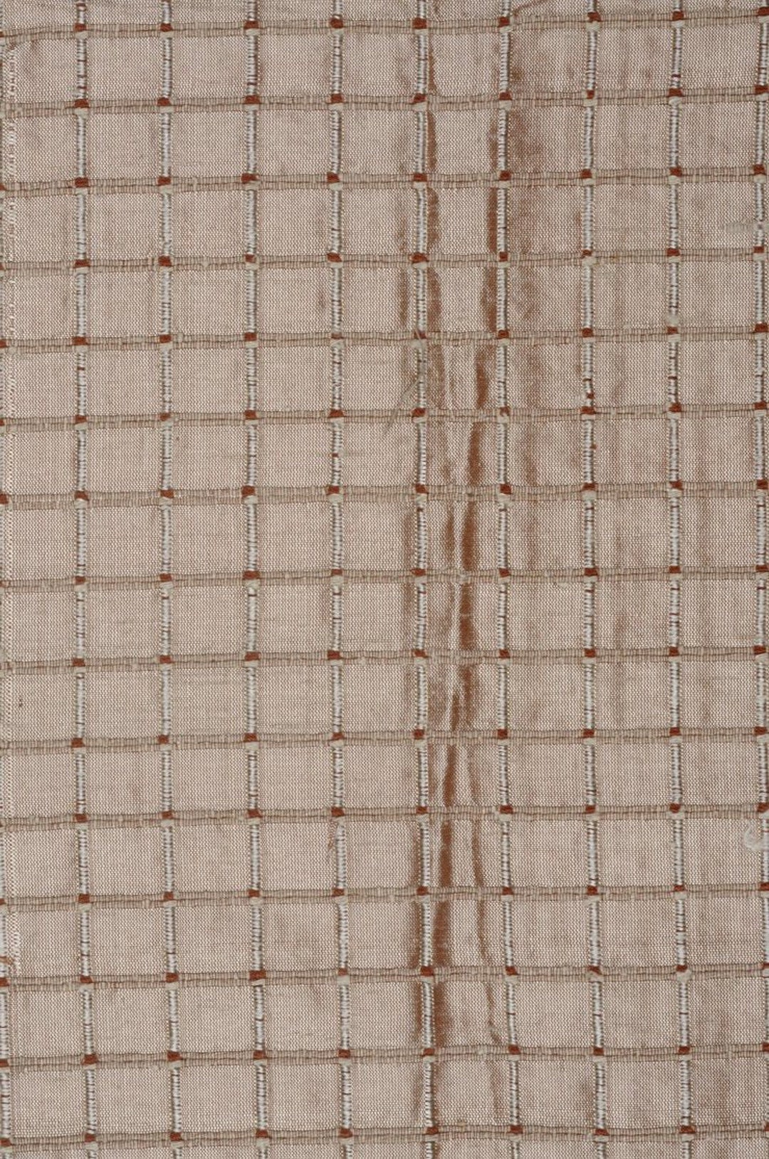 Navy Silk Shantung Windowpane 44