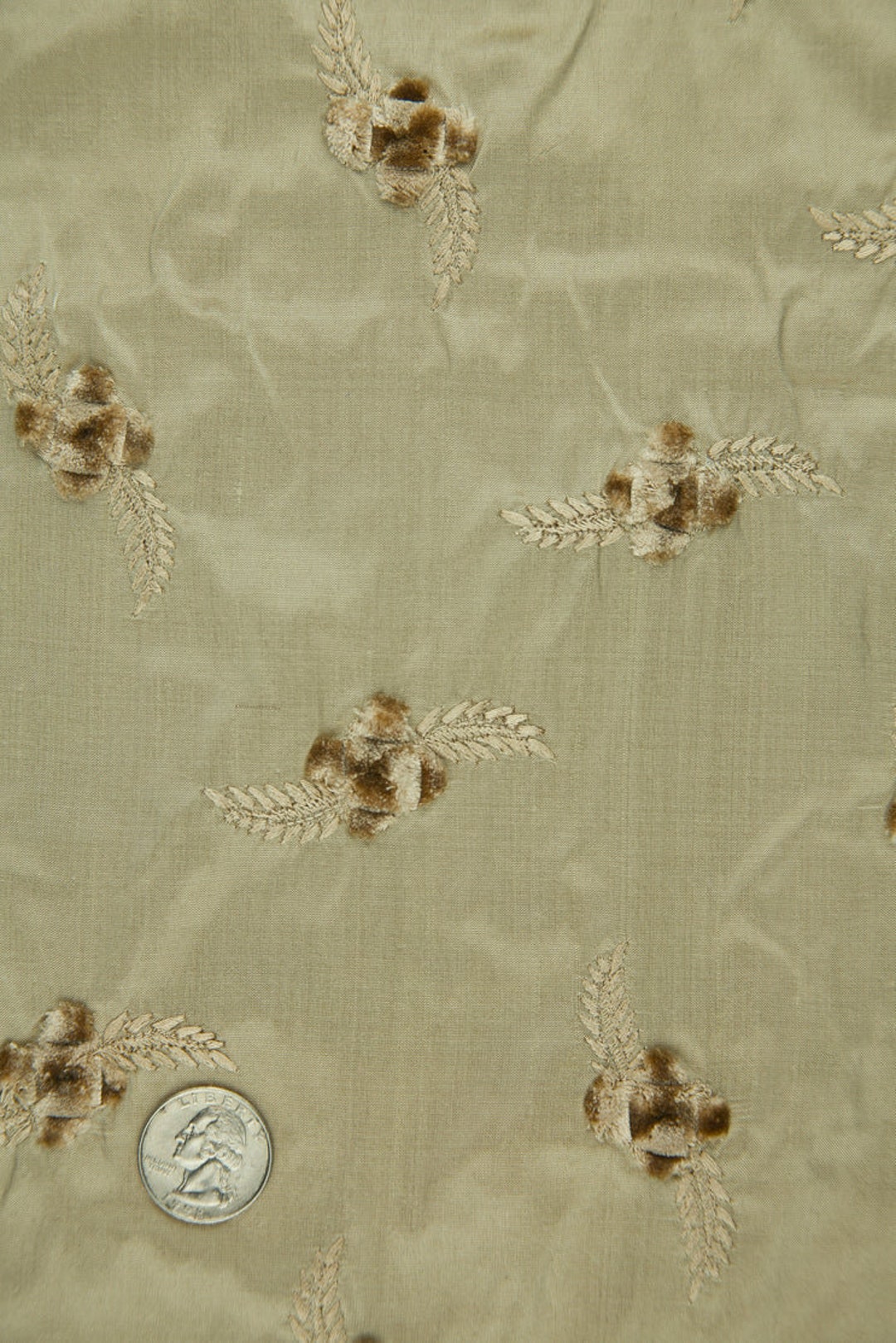 Embroidered Dupioni Silk MED-131/6 Fabric