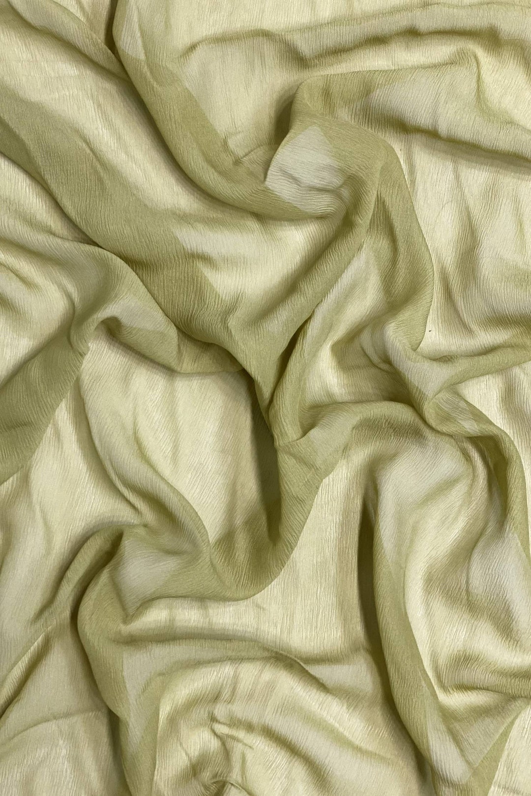 Lake Blue Silk Heavy Crinkled Chiffon HCD-063 Fabric main image 0