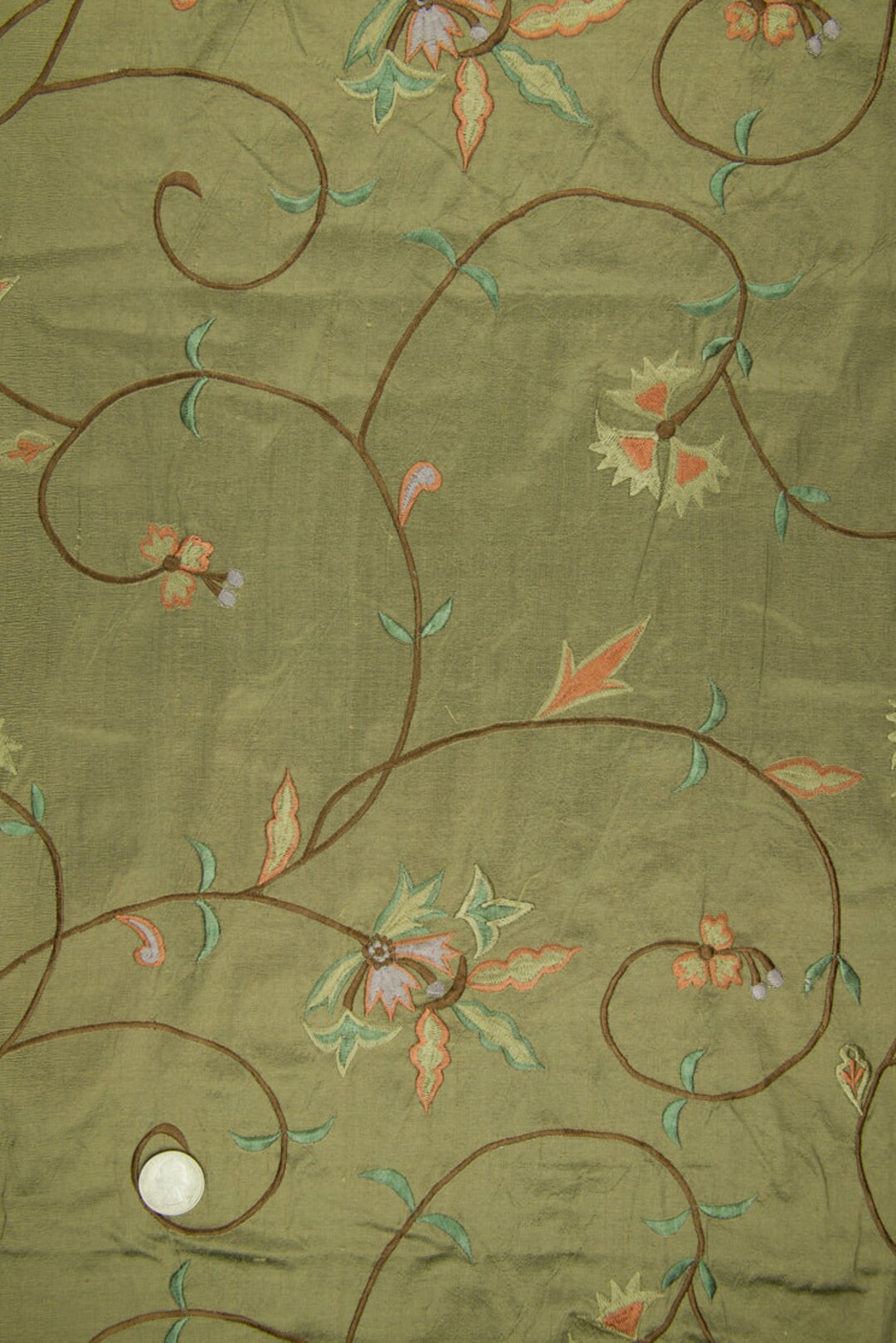 Embroidered Dupioni Silk MED-117/9 Fabric main image 0