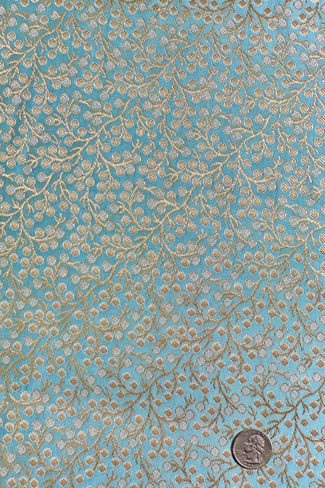 Tobacco Gold Silk Brocade JV-1378 Fabric main image 0