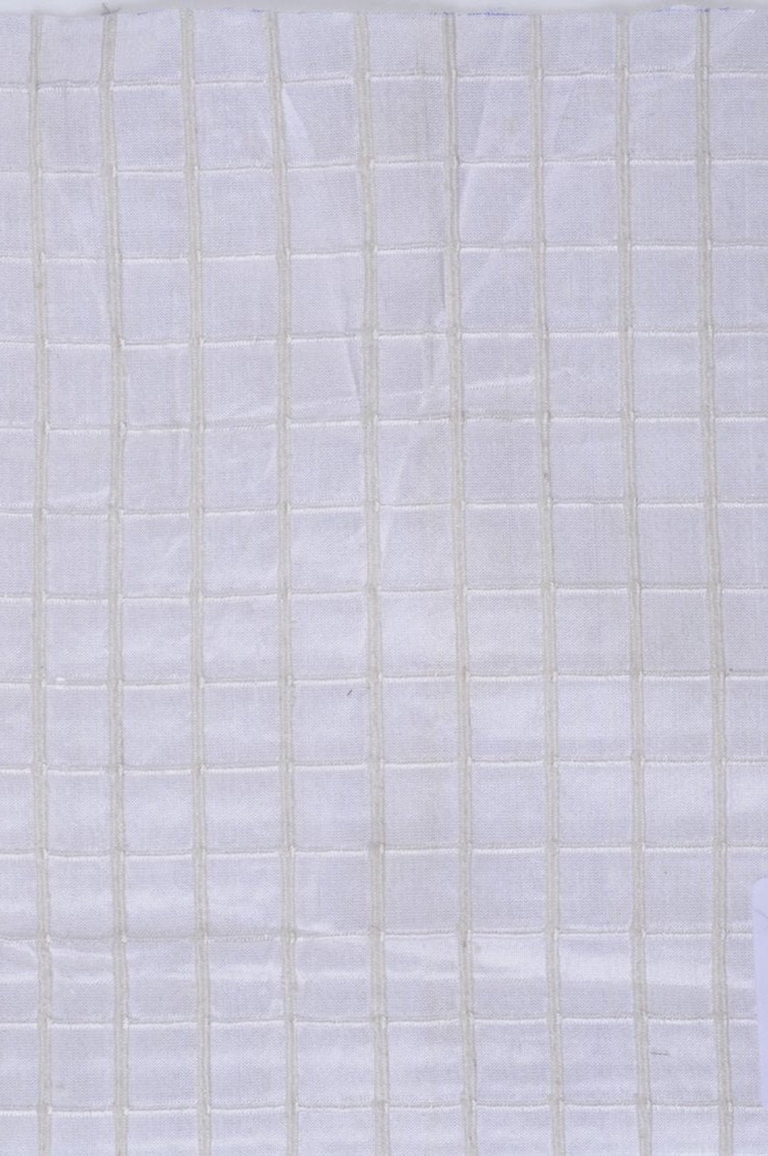 Dusty Beige Silk Shantung Windowpane 54