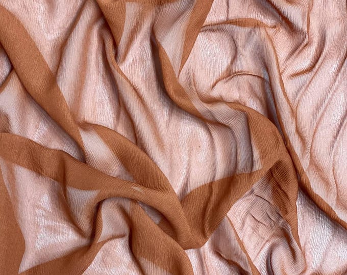 Copper Silk Heavy Crinkled Chiffon HCD-060 Fabric