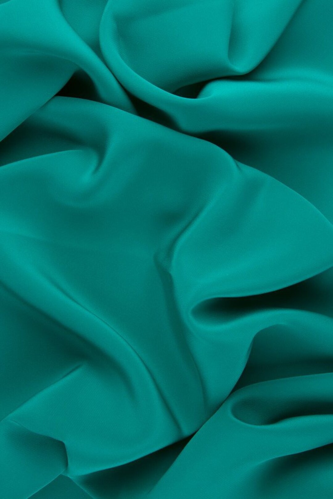 Caribbean Green Silk Crepe de Chine Fabric main image 1