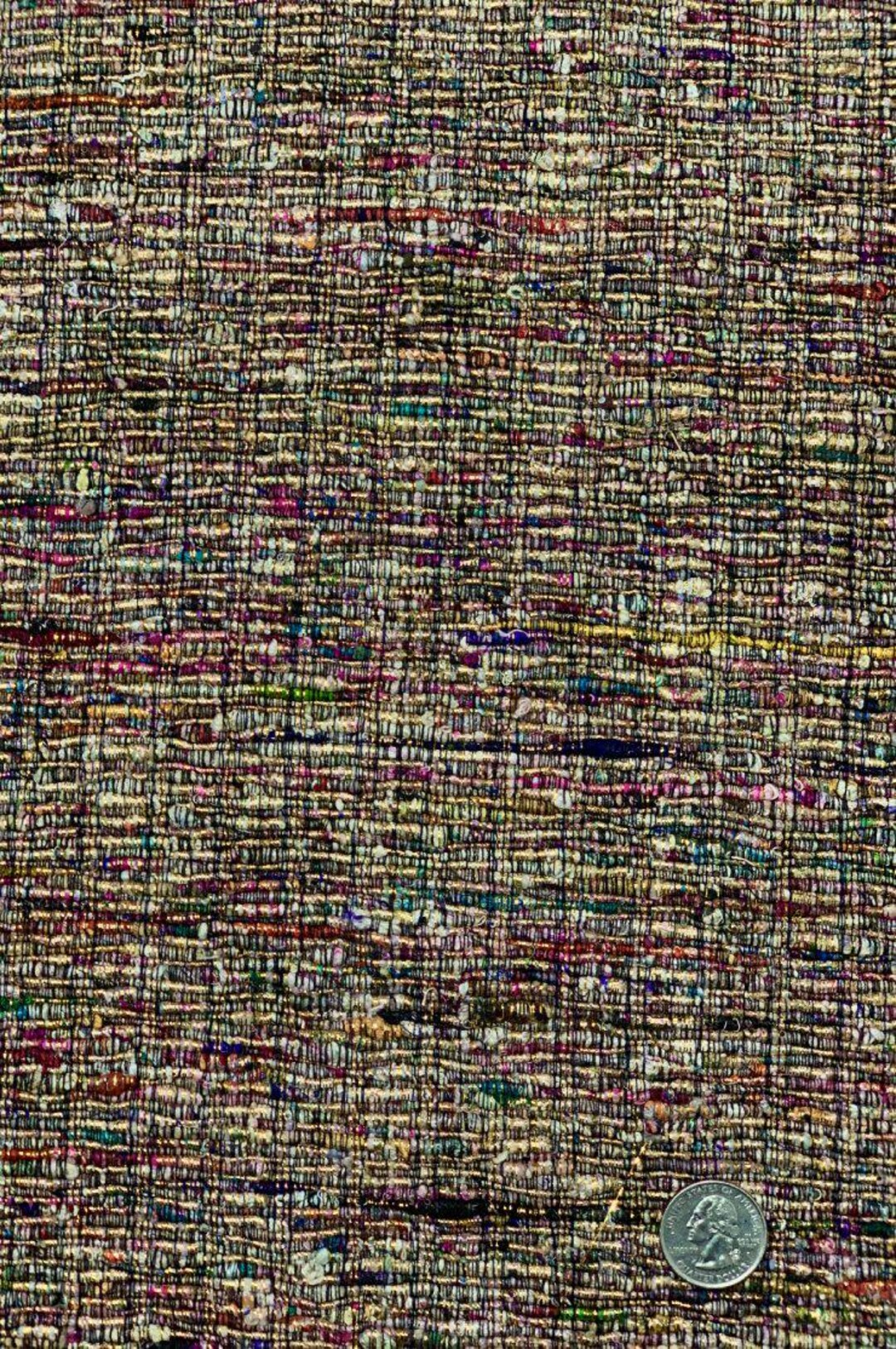 Silver/Multicolor Metallic Silk Tweed 82 Fabric