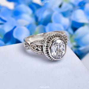 Cubic Zirconia Gemstone Ring | 925 Sterling Silver Ring | Natural Gemstone Ring  |Dainty Ring| Statement Ring | Unique Design | Elegant Ring