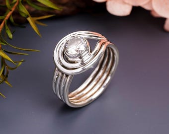 925 sterlingzilveren ring | Verlovingsring | Sierlijke ring | Beloftering | Huwelijkscadeau | Ring met zirkonia's | Kubieke ring | Statementring