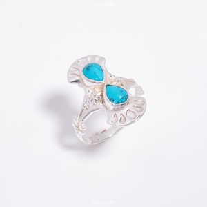 Turquoise Ring | 925 Sterling Silver Ring| Minimalist Jewelry | Dainty Ring | Women Ring | Statement Ring | Men Ring | Natural Gemstone Ring