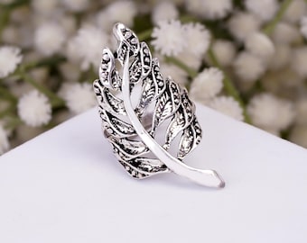 Leaf Wrap Ring, Nature Inspired Statement Ring, Boho Ring, Vintage Filigree Ring, Botanical Jewelry, Unisex Ring, Gift for Nature Lover