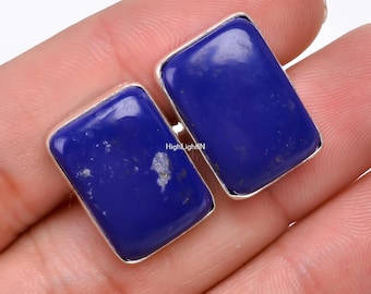 Lapis Lazuli Cufflinks | Natural Gemstone Cufflinks | 925 Sterling Silver Cufflinks | Men's Cufflinks | Wedding Gift | Birthday Gift for Him