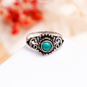Turquoise Ring | Natural Gemstone Ring | 925 Sterling Silver | Dainty Ring | Statement Ring | Elegant Ring | Women Ring | Minimalist Jewelry