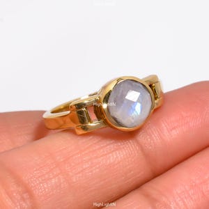 Rainbow Moonstone Ring | Natural Gemstone Ring | Statement Ring | Women Ring | 925 Sterling Silver Ring | Elegant Ring | Dainty Ring for Him