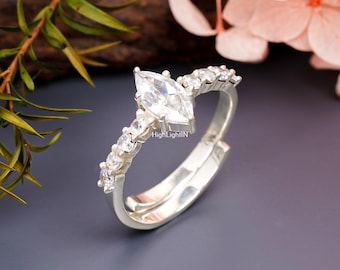 925 sterlingzilveren ring | Verlovingsring | Sierlijke ring | Beloftering | Huwelijkscadeau | Ring met zirkonia's | Kubieke ring | Statementring