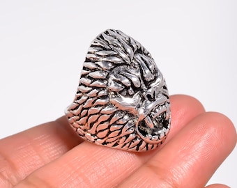 Lion Head Ring, King of the Jungle Ring, Gothic Lion Statement Ring, Animal Jewelry, Biker Ring for Men, Viking Style Ring, Unisex Gift