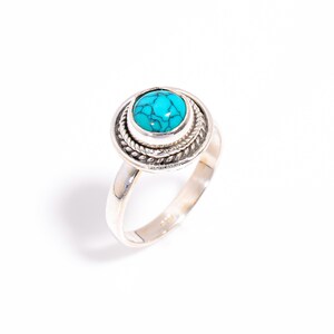 Turquoise Ring | Natural Gemstone Ring| 925 Sterling Silver | Dainty Ring | Elegant Ring | Statement Ring | Minimalist Jewelry | Women Ring