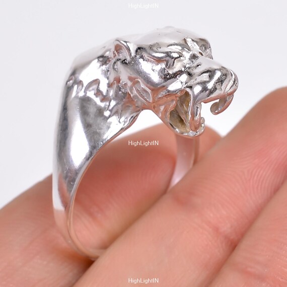 Jaguar Ring 925 Sterling Silver Ring Dainty Ring Minimalist Jewelry  Roaring Wild Jaguar Ring Elegant Ring Silver Statement Ring