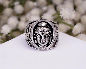 Buddha Signet Ring, Spiritual Statement Ring, Meditation Jewelry, Vintage  Ring, Zen Inspired Gift, Unisex Fashion Ring, Mindfulness Jewelry
