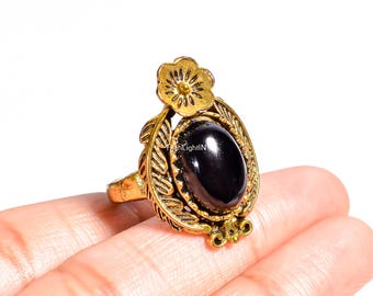 Black Onyx Ring | Natural Gemstone | Elegant Ring | Dainty Ring | Statement Ring | Women Ring | Healing Ring | Minimalist Jewelry | Men Ring