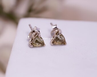 925 Sterling Silver Earrings | Natural Gemstone Peridot Earrings |  Elegant Earrings | Minimalist Jewelry | Women Earrings | Stud Earrings