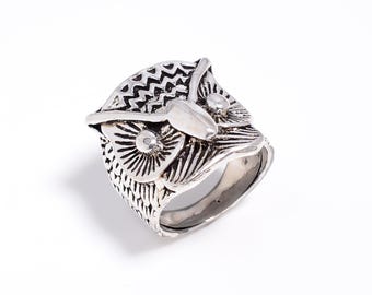 Eagle Ring, Flying Eagle Statement Ring, Bird of Prey Jewelry, Vintage Animal Ring for Men, Freedom Symbol Ring, Biker Ring, Unisex Gift