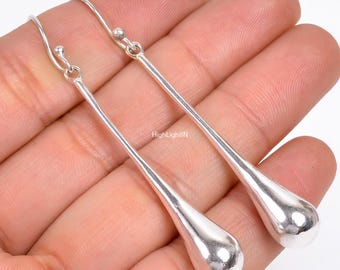 Örhängen i 925 sterlingsilver | Droppörhängen | Dinglande silverörhängen | Minimalistiska örhängen | Handgjorda örhängen | Damörhängen