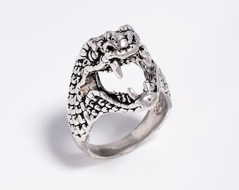 Snake Ring, Cobra Statement Ring, Gothic Serpent Ring for Men, Vintage Animal Jewelry, Viking Style Ring, Biker Ring, Mythical Snake Gift
