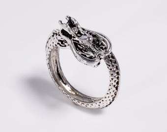 Dragon Wrap Ring, Dragon Ring, Fantasy Creature Jewelry, Gothic Dragon Ring for Men and Women, Viking Inspired Ring, Mythical Statement Gift