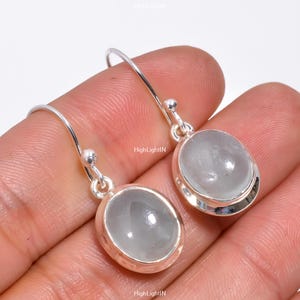 Natural  Moonstone Earrings | 925 Sterling Silver Earrings | Gemstone Earrings | Women Earrings | Minimalist Jewelry | Handcrafted Earrings