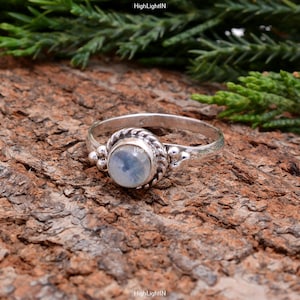 Moonstone Silver Ring | 925 Sterling Silver Ring | Rainbow Stone Ring |June Birthstone Ring |Ring for Love |Dainty Ring For Her |Handcrafted