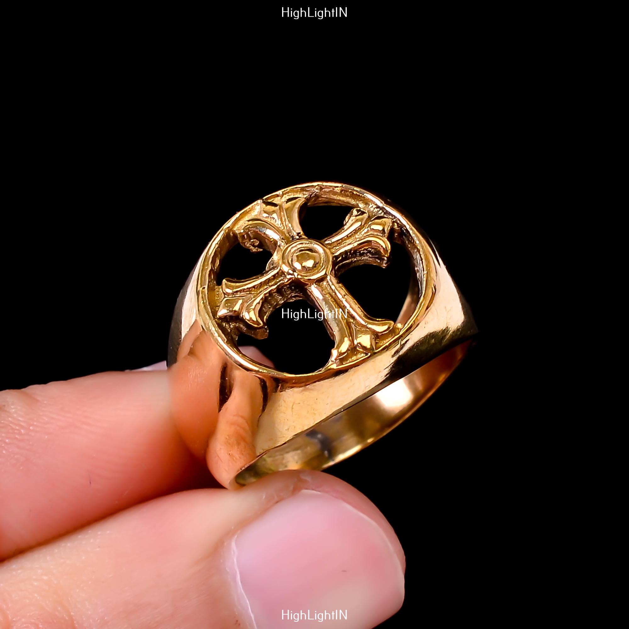 ⑨STARクロスRING 真鍮 Brass Cross Ring | Vintage Cross Ring | Statement Ring | Jesus