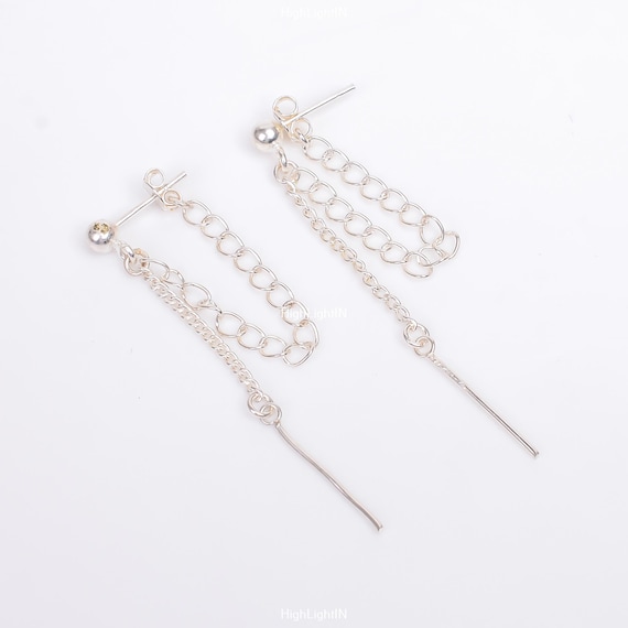 1 Paio Di Orecchini Pendenti In Argento Sterling 925 Placcato