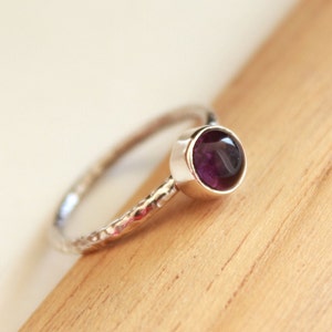 Genuine Amethyst Ring | Amethyst Silver Ring | Amethyst Ring| Amethyst Ring For Women | Boho Hippie Ring | Purple Stone Ring| Raw Stone Ring