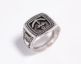 Masonic Ring, Freemason Signet Ring, Square and Compass Ring, Vintage Brotherhood Jewelry, Men's Statement Ring, Symbolic Gift, Unisex Ring