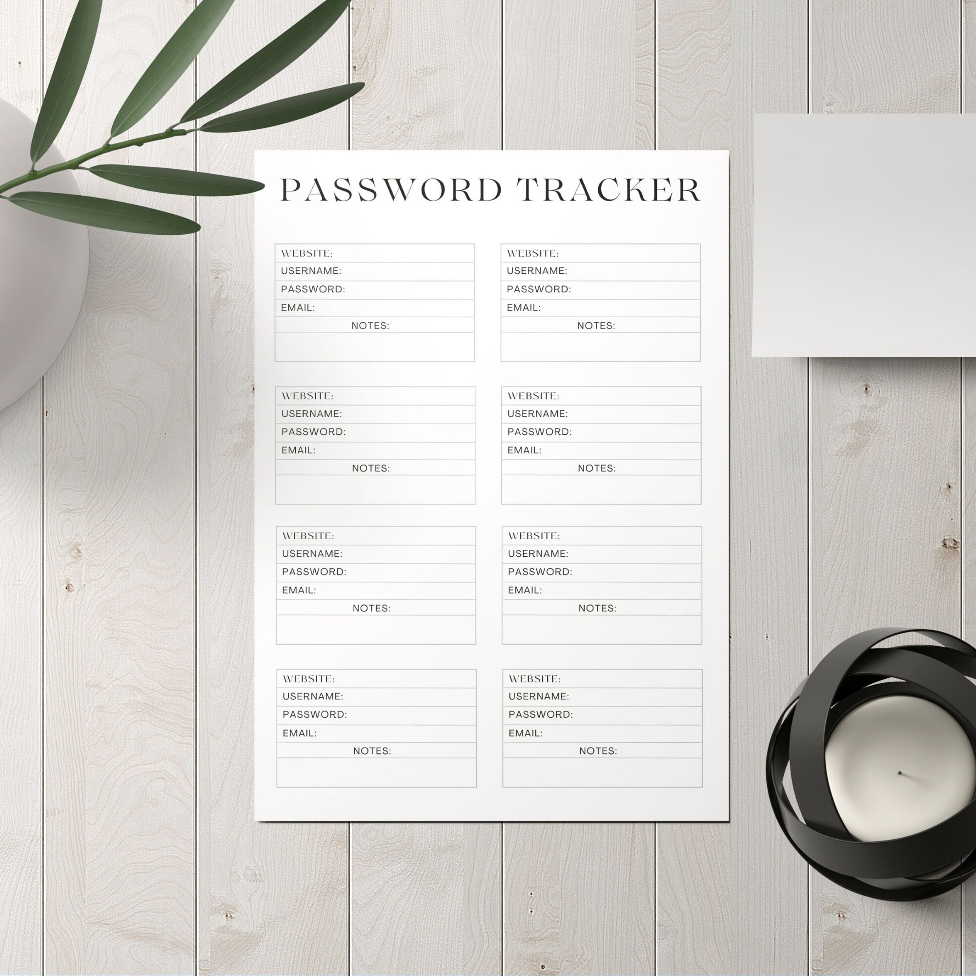 Password Tracker Password Notebook Password Keeper Printable Password Saver Digital Download A4/S5/US LETTER