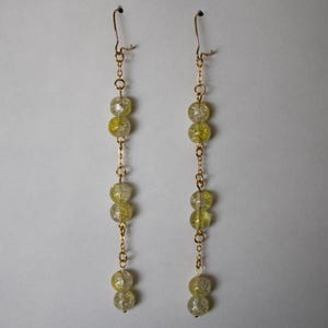 Yellow & Clear Dangle Earrings