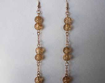 Pendientes colgantes de oro rosa