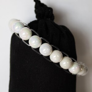 White Iridescent Stretch Bracelet