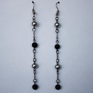 Black & Silver Dangle Earrings