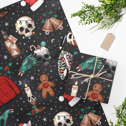 Skull Christmas Wrapping Paper 