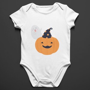 Baby Halloween Bodysuit Onesie - Halloween Bodysuit - Little Boo and Pumpkin Baby Onesie - Fall Baby Onesie- Autumn Baby Onesie