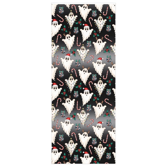 Spooky Wrapping Paper, Spooky Christmas Wrapping Paper, Skull Goth