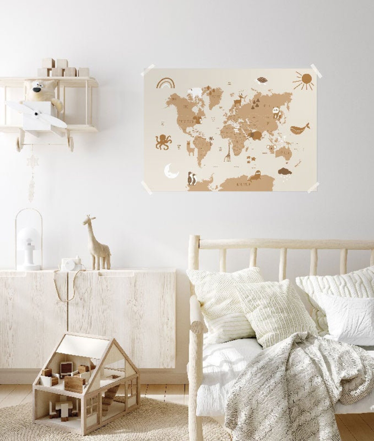 Kids world map poster Kids Wall Art nursery decor | Etsy