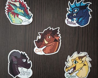 Wings of Fire 3" Vinyl Die Cut Stickers - Set 1