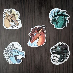 Wings of Fire 3" Vinyl Die Cut Stickers - Set 2 image 1