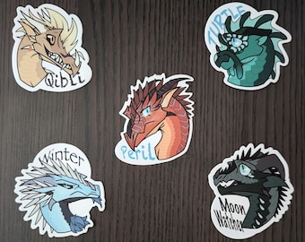 Wings of Fire 3" Vinyl Die Cut Stickers - Set 2