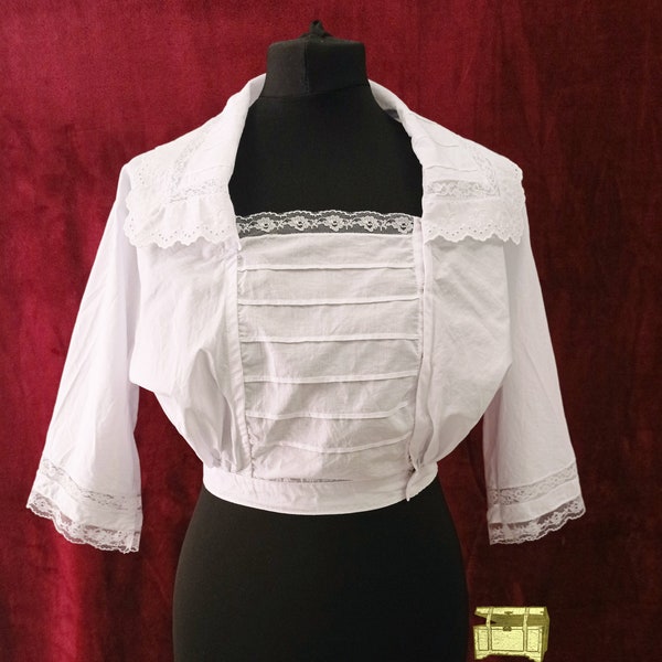 Titanic Era Blouse - Downton Abbey Shirtwait, Edwardian Blouse - WWI, Great War, Late Edwardian Clothing