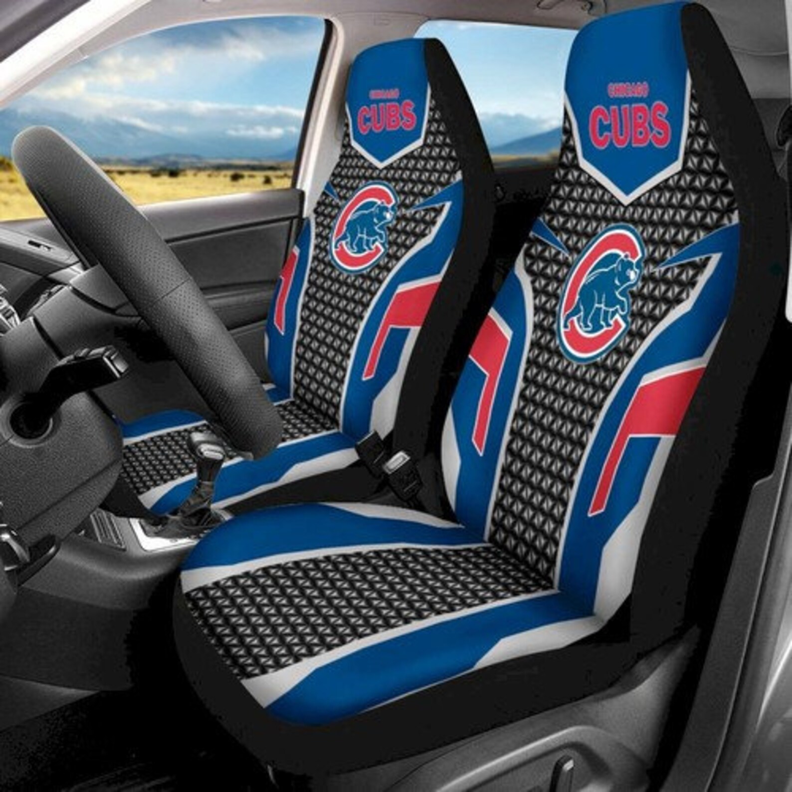MLB Chicago Cubs Car Seat Covers Baseball Team Seat Covers Etsy