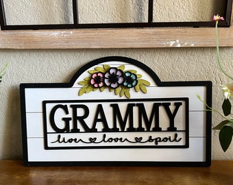 Mother's Day Sign - Grammy Sign - Grandma Sign -  Mothers Day Family Sign - Mothers Day Gift -Personalized Mom Frame - Gift for Mom